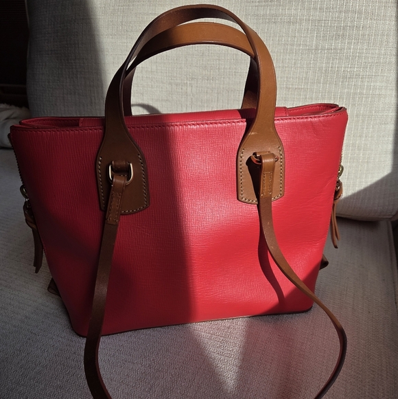 Dooney & Bourke Pinkish-Red Leather Handbag - Picture 2 of 9